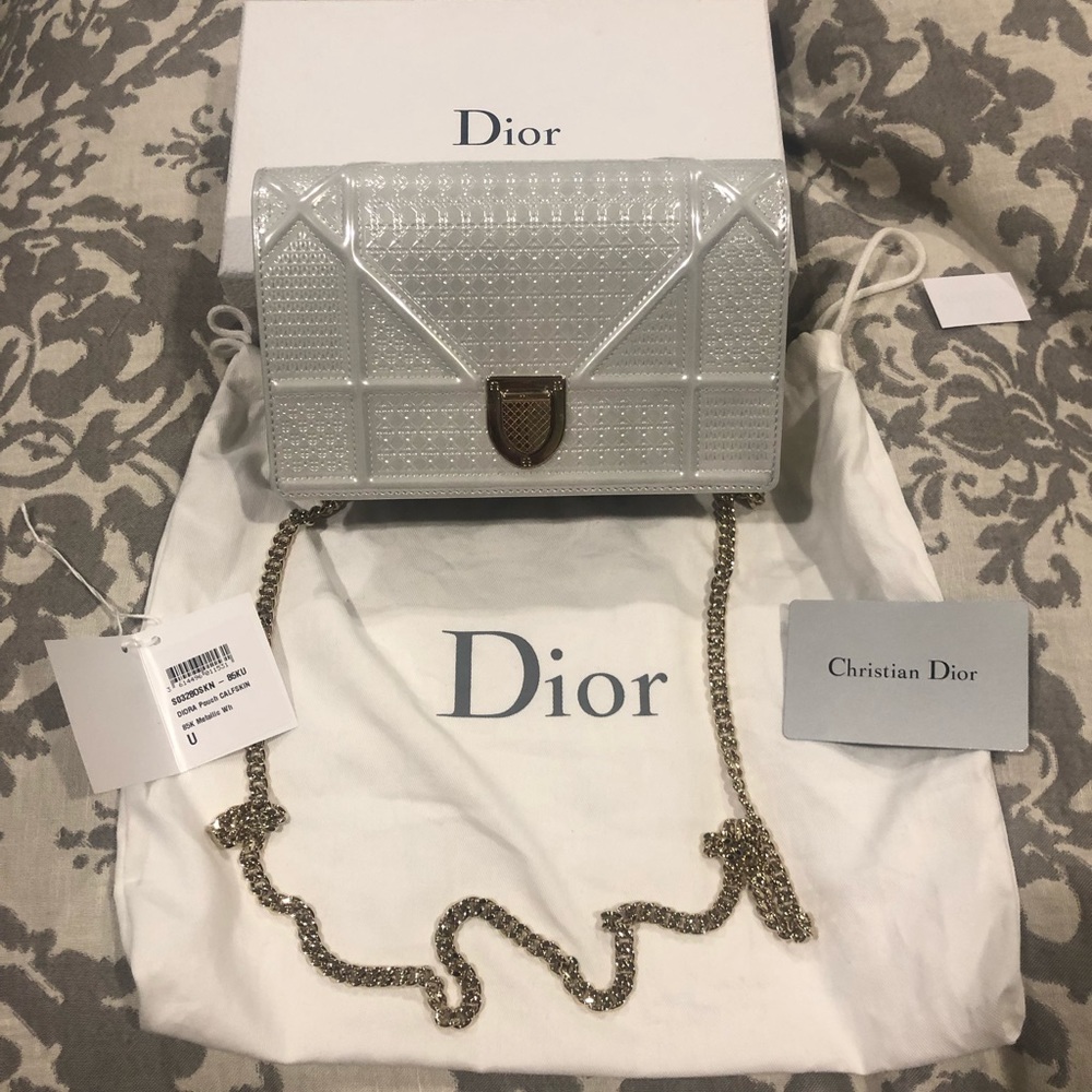 Metallic White Dior Crossbody